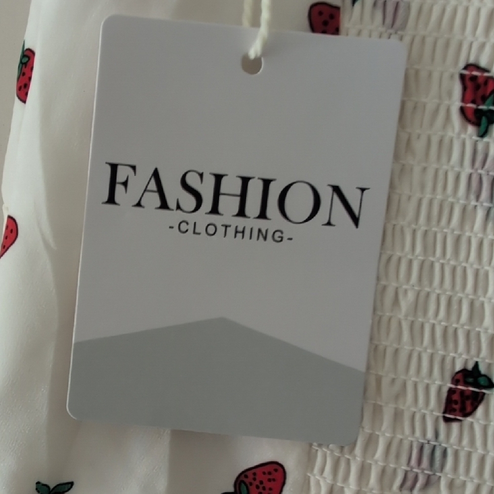 Cream Midi Dress with Red Print - Picture 6 of 6